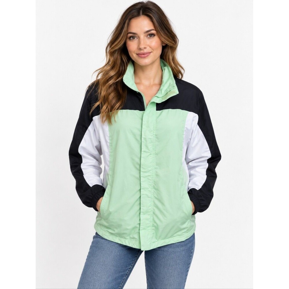 Vintage Athletic Works Women's reversible tri color Athletic athleisure jacket